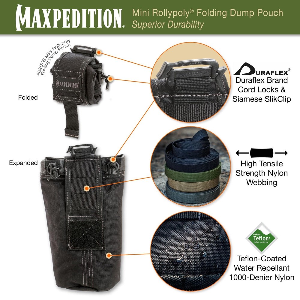 Maxpedition Mini Rollypoly Folding Dump Pouch Black