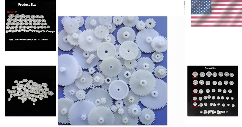 58PCS Small Gear Set: Module 0.5 for DIY Models & Robotics - Plastic Gears