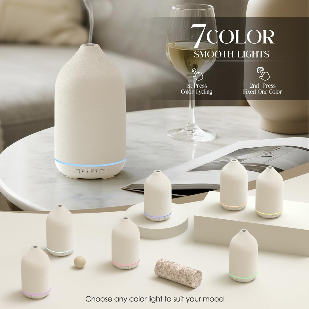 SALKING 200ml Ceramic Essential Oil Diffuser, Stone Diffusers for White