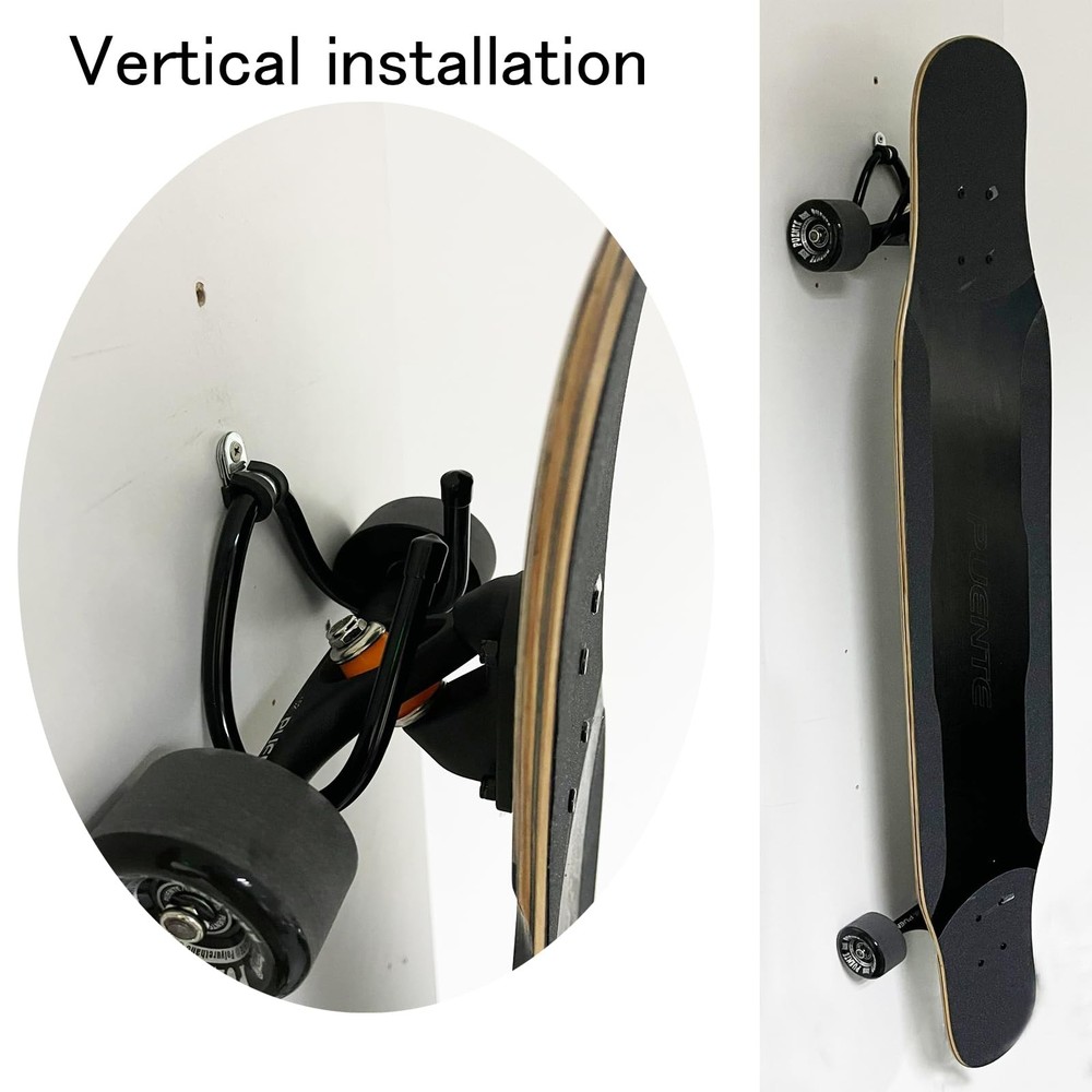 2 Pack Universal Skateboard Wall Mount Rack. Horizontally/Vertically Wall Mou...