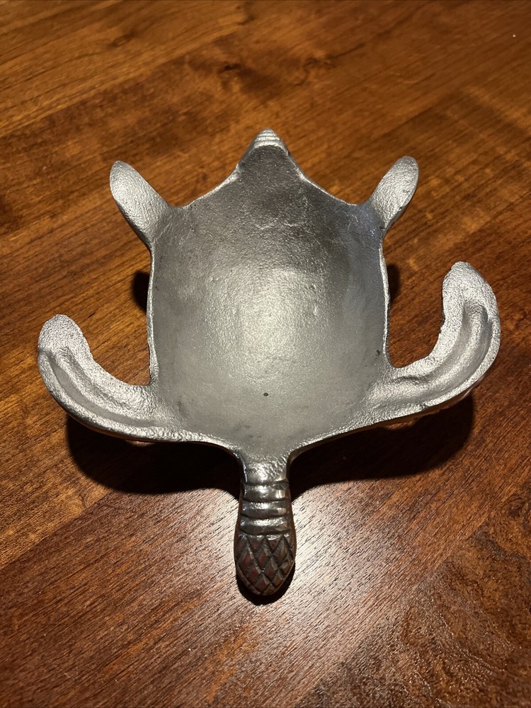 Sea Turtle Sculpture Silver Tone with Shell Abalone Inlay
