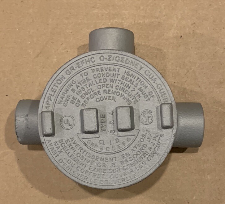 Appleton Gedney 1/2" Explosion Proof GUA GR-EFHC Type T Outlet Box