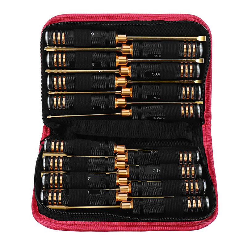 16Pcs Hex Phillips Screw Nut Flat Hexagonal Screwdriver Steel Set RC Model