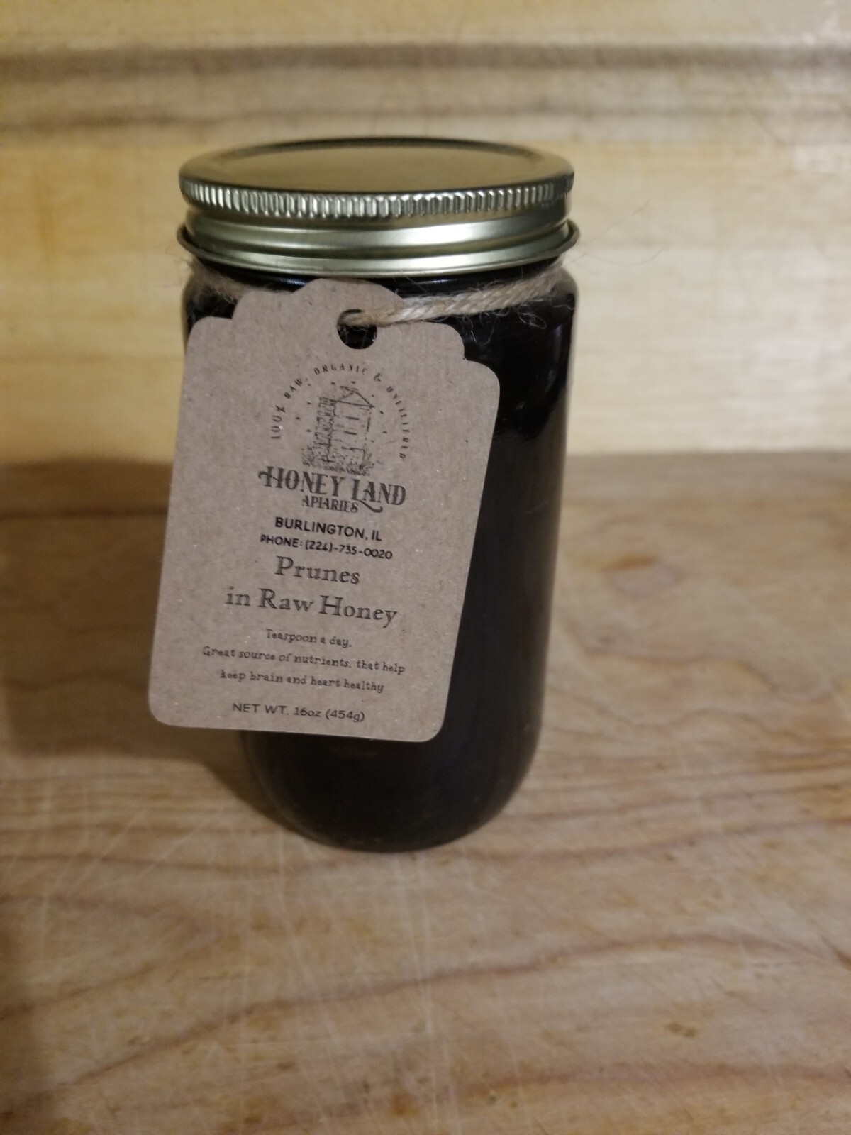 Honey and Prunes - 100% Raw, Wildflower, Local, Organic, Unfiltered