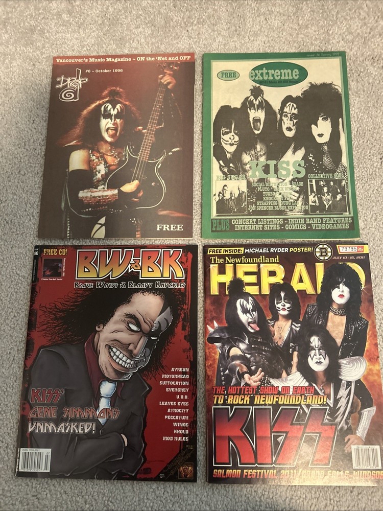 KISS 1996 - 2011 CANADA MAGAZINE LOT OF 4 GENE SIMMONS PAUL STANLEY