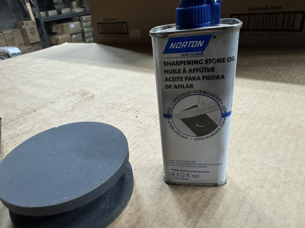 Norton Sharpening Stone 11/2”x4” + Stone Oil Bundle Combo