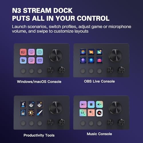 Customizable Stream Controller Deck - 12 Macro Keys for OBS, Twitch, YouTube - P