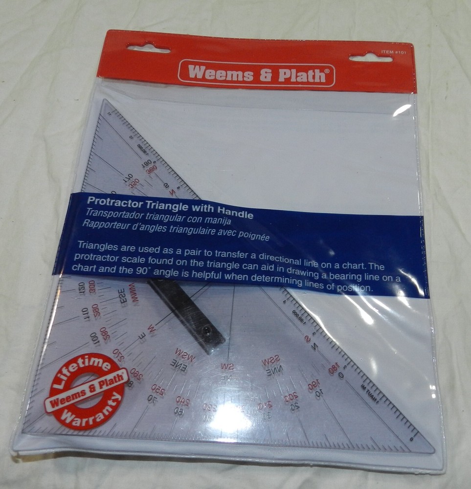 Weems & Plath Item # 101 - Protractor Triangle with handle - with plastic sleeve