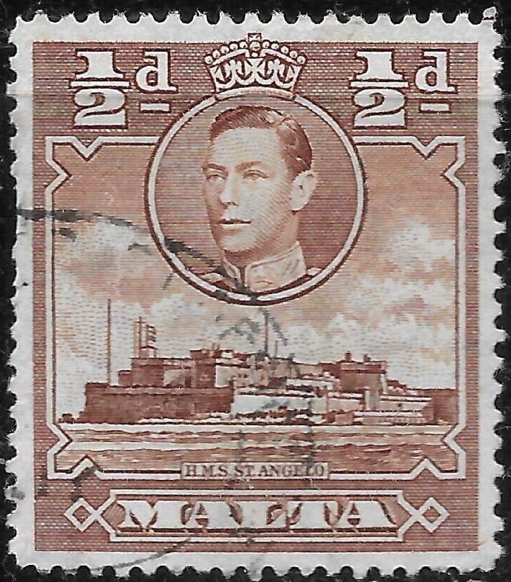 1938  MALTA SC#192A 🔥 USED VF FORT St.ANGELO  ARCHITECTURE