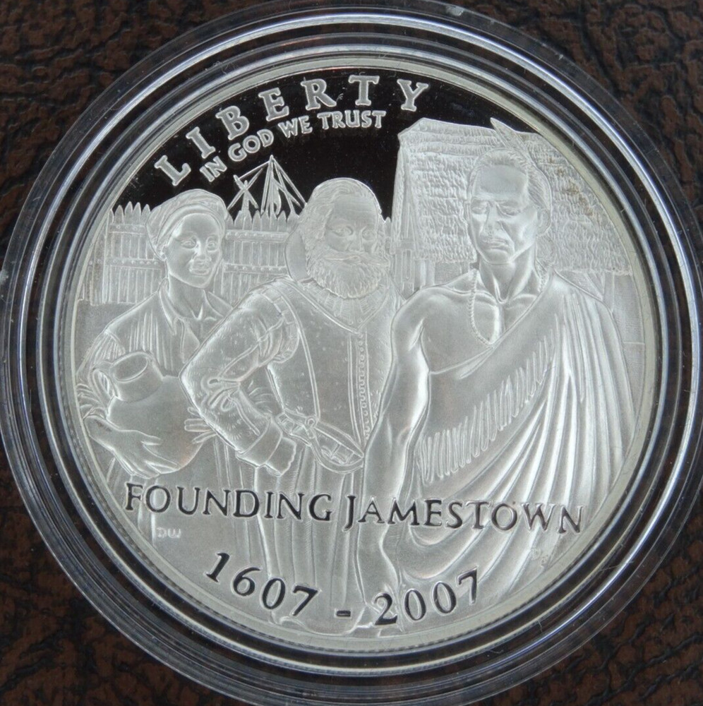 2007-P Founding Jamestown Silver Dollar Proof US Mint $1 Commemorative
