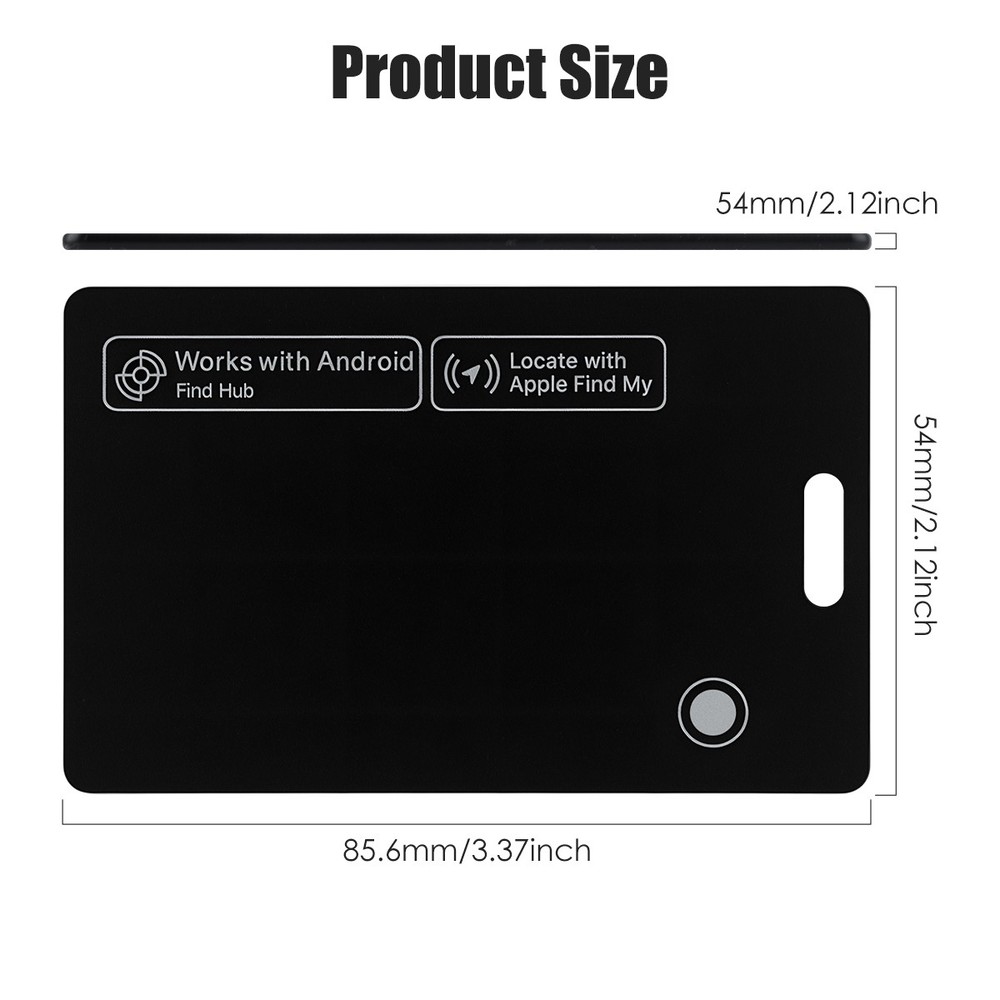 Slim Rechargeable Wallet Tracker Card - Works with iPhone & Google Find My