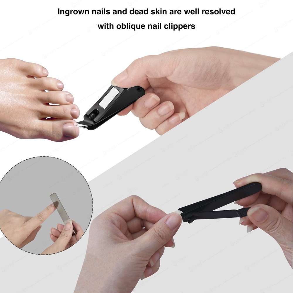 Nail Clippers Set, Curved & Bevelled Edge for Fingernails...