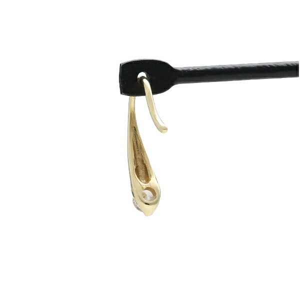18K Gold Diamond Drop Hook Earrings (Pair) 0.1ct