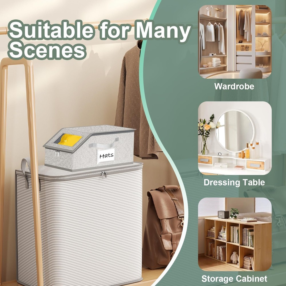 Hat Organizer for Baseball Caps 1PCS Stackable Storage with Clear Window Lid,...