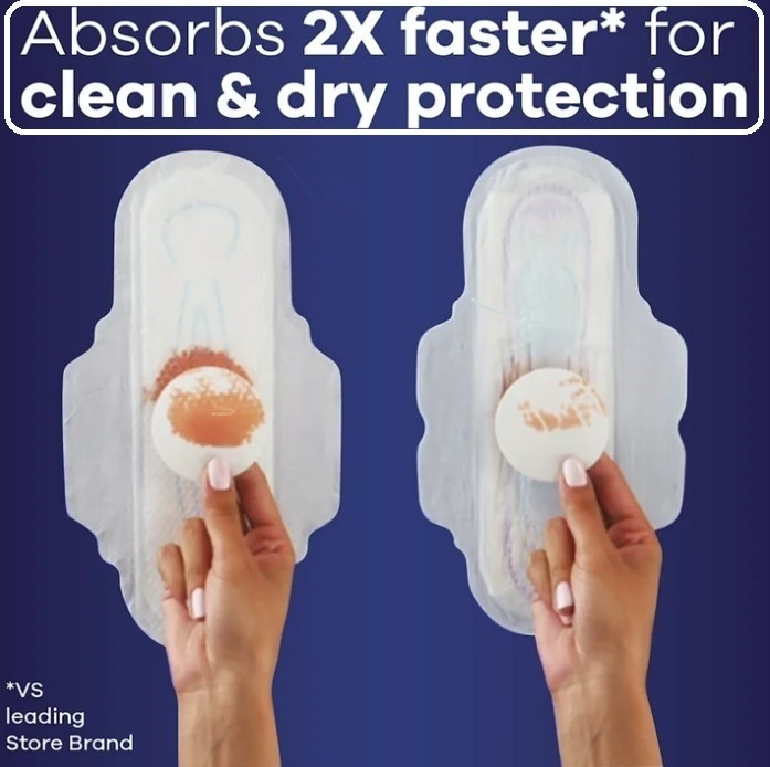 Always Ultra Thin Overnight Pads with Wings, Extra Heavy Absorbency, 46 Count