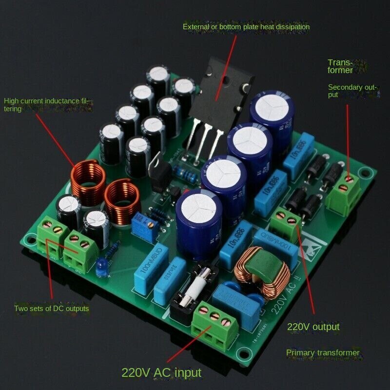 1-10A linear large low noise high stability current regulated power board Diy ki