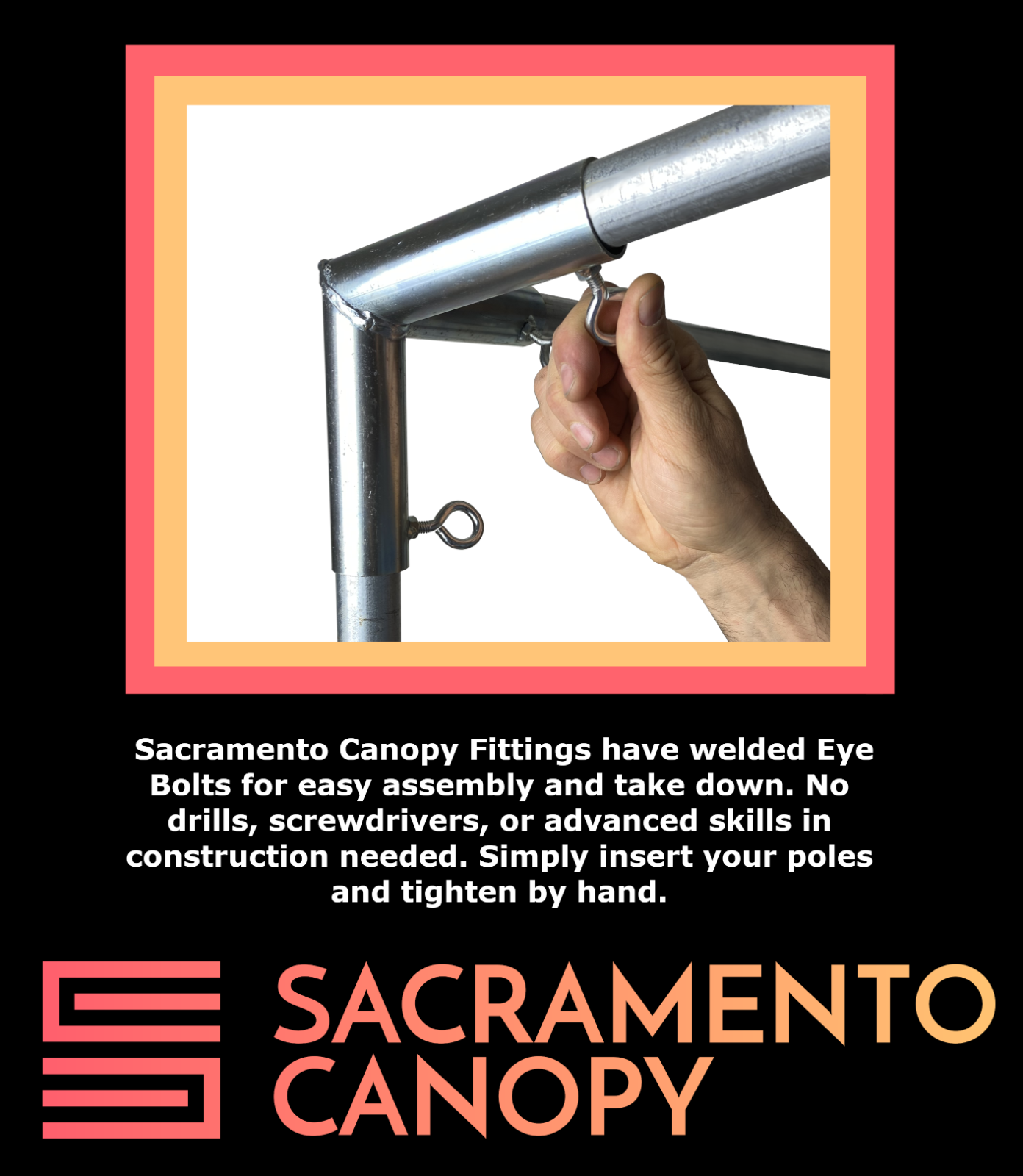 Low Peak Canopy Fittings Kits, DIY Carport or Greenhouse, EMT Connector Parts