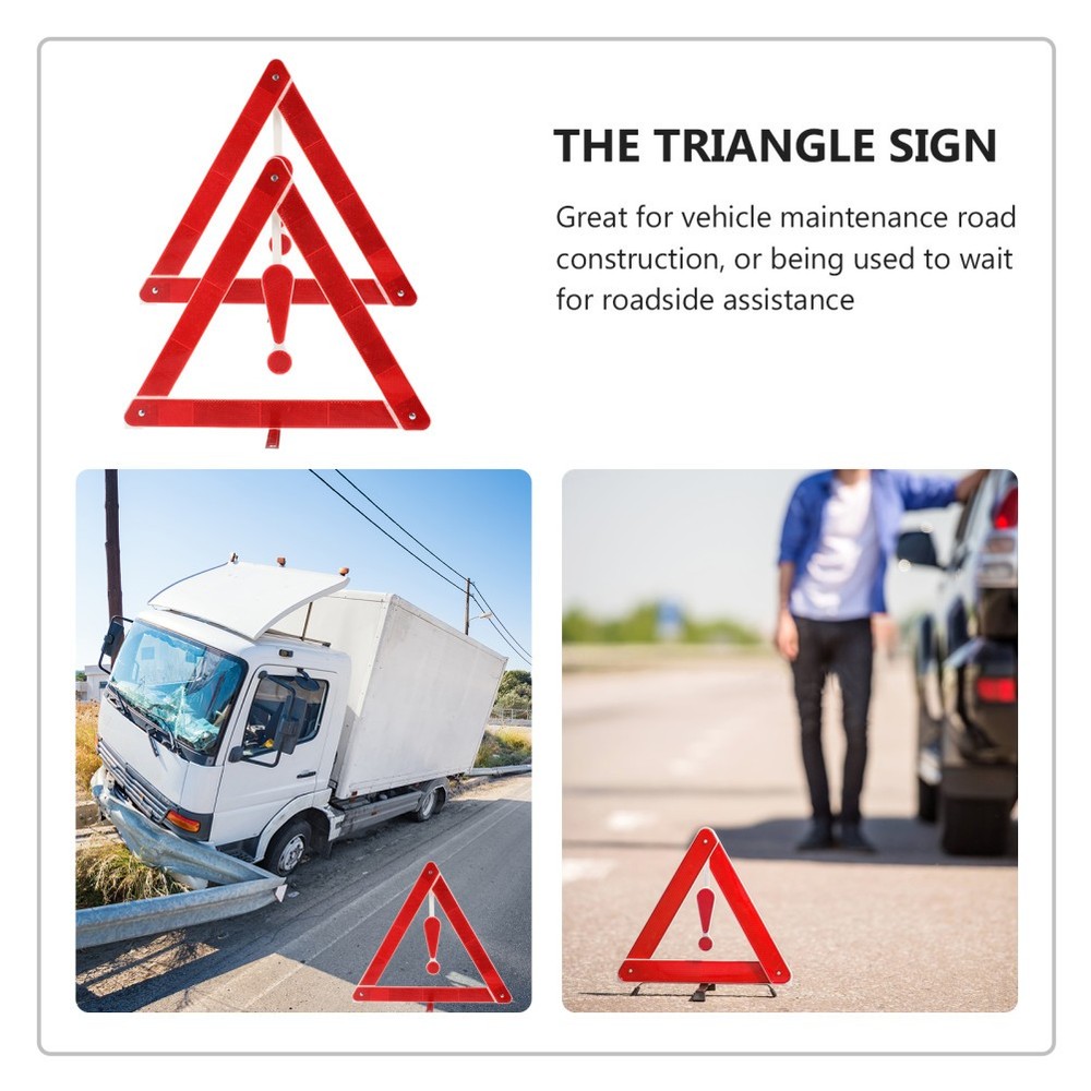 2PCS Reflective Warning Sign Foldable Triangle Car Hazard Breakdown Car Motor