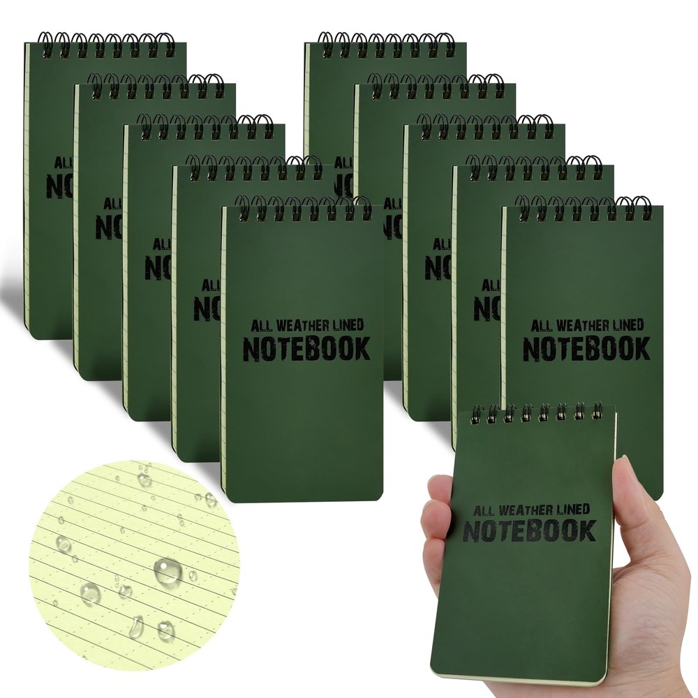 10 Pack Write In The Rain Notebook Steno Notepads, Pocket Waterproof Notepad,...