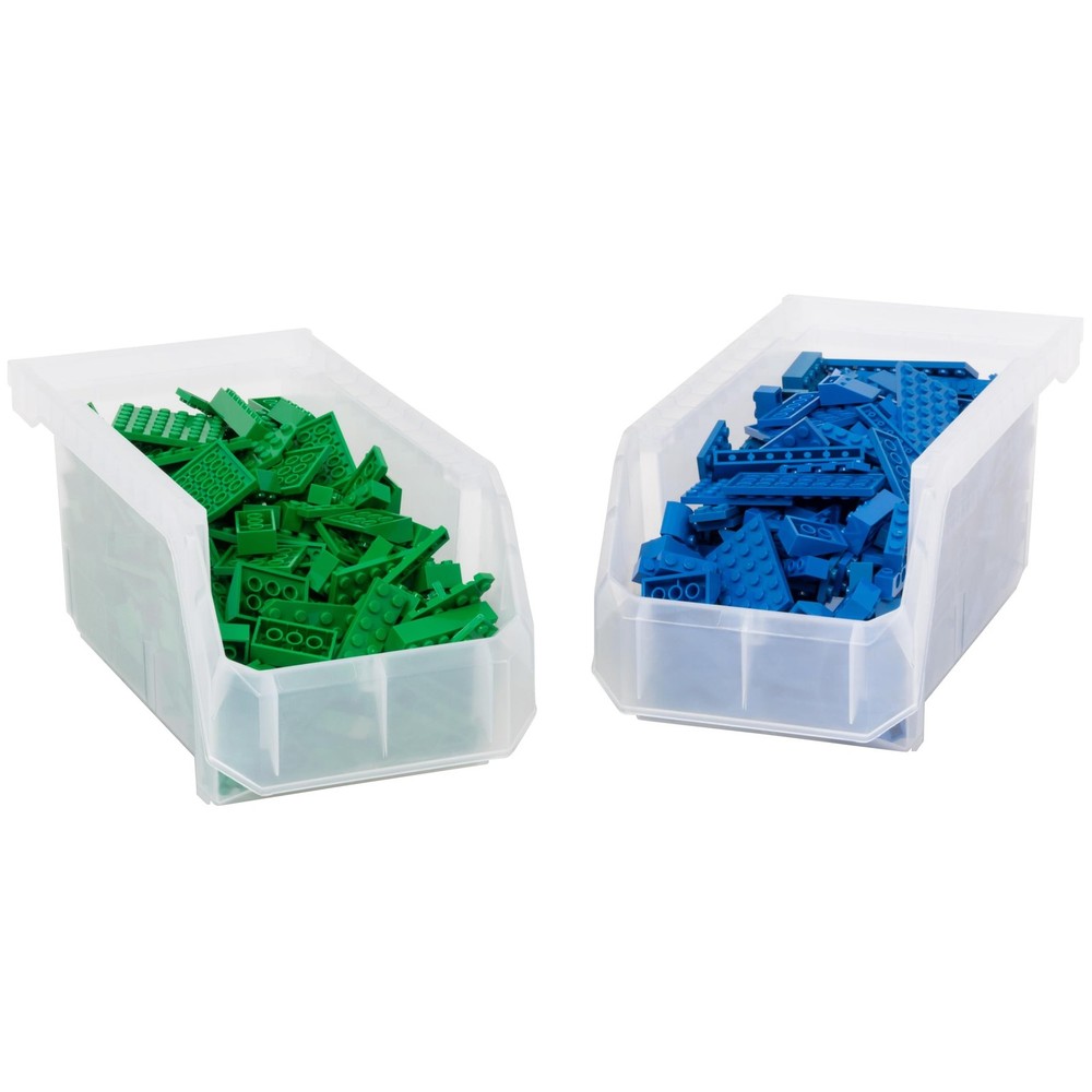 ReadySpace Medium Plastic Storage Bins, Stackable Organizer Containers for Cl...