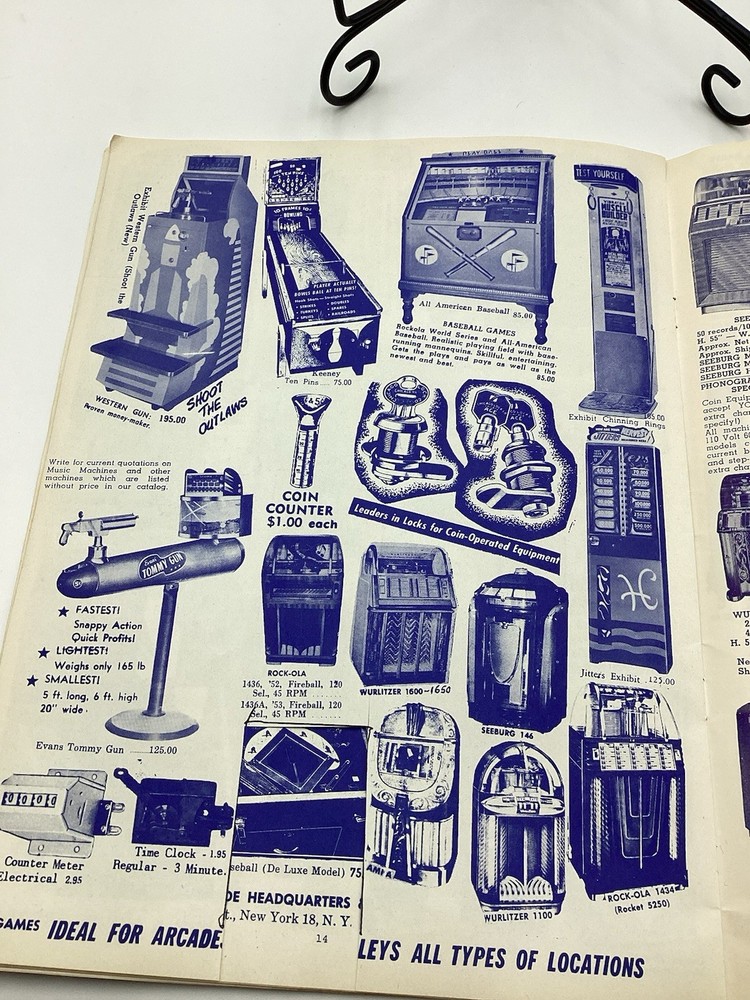 1955 Mike Munves Arcade Catalog & Original Operator Inserts-Complete Lot