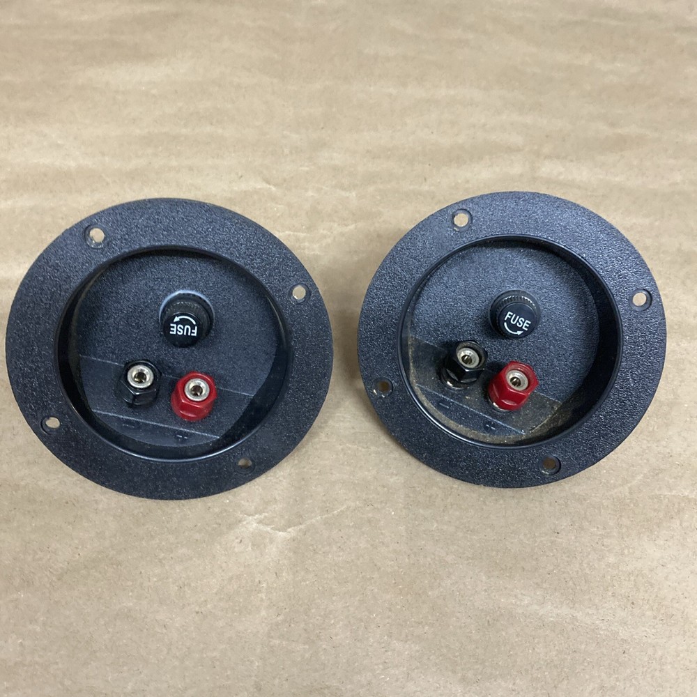 Pair Of Pro-Tech Round Speaker Terminal Cup/Fuse Holder Binding Post