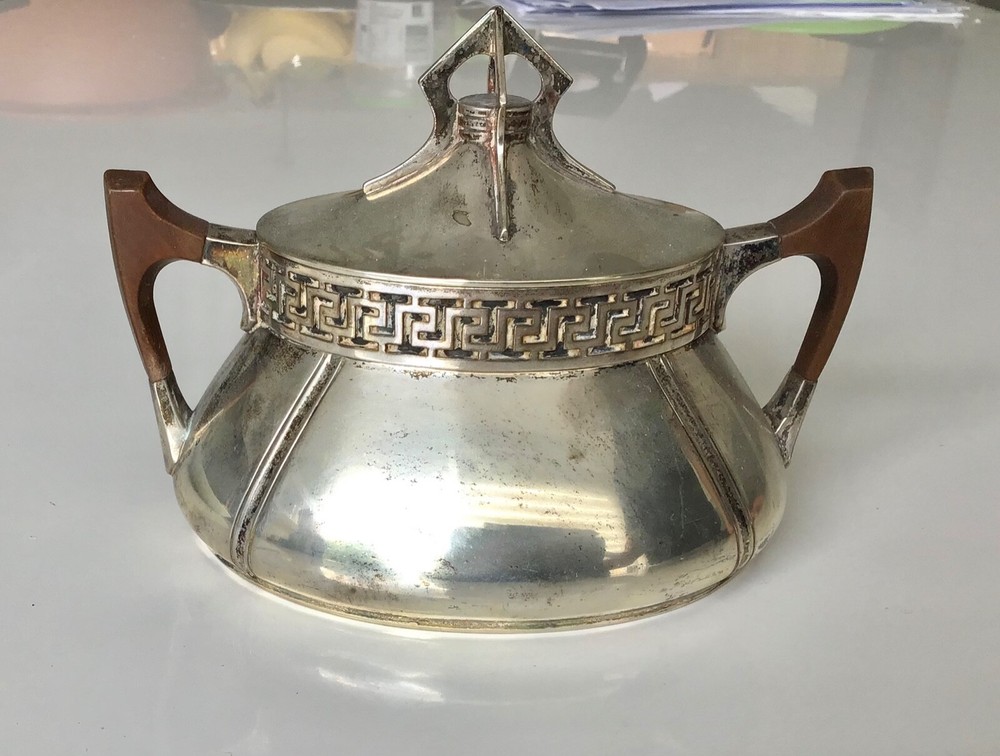 Art Deco antique German 800 solid silver sugar box