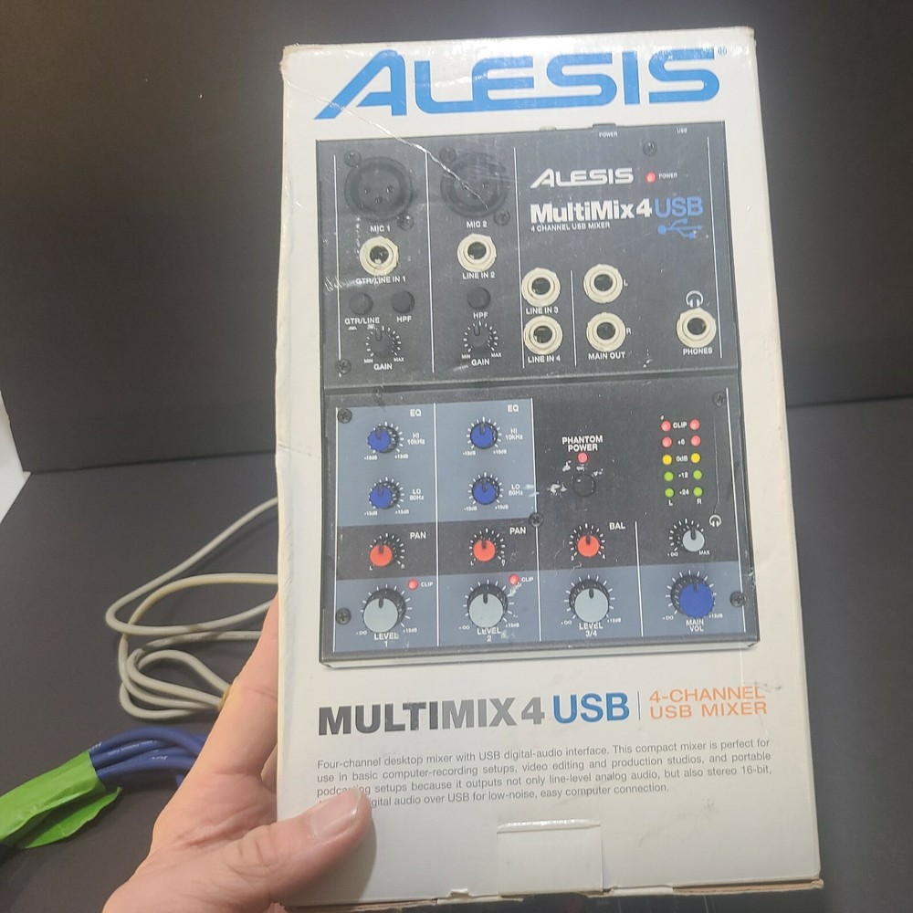 Alesis MultiMix 4 USB 4 Channel Mixer Interface Mic Line Mixing