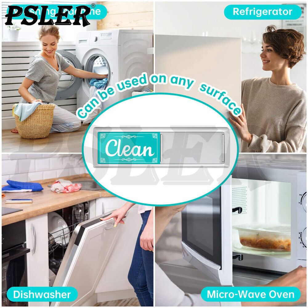 Clean Dirty Dishwasher Non Scratch Magnet Magnetic Backing Washing Running Sign