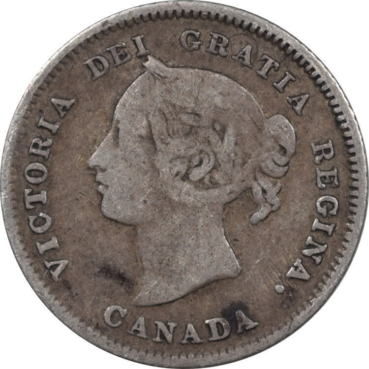 1880-H CANADA 5 CENTS - KM #2, CIRCULATED EXAMPLE
