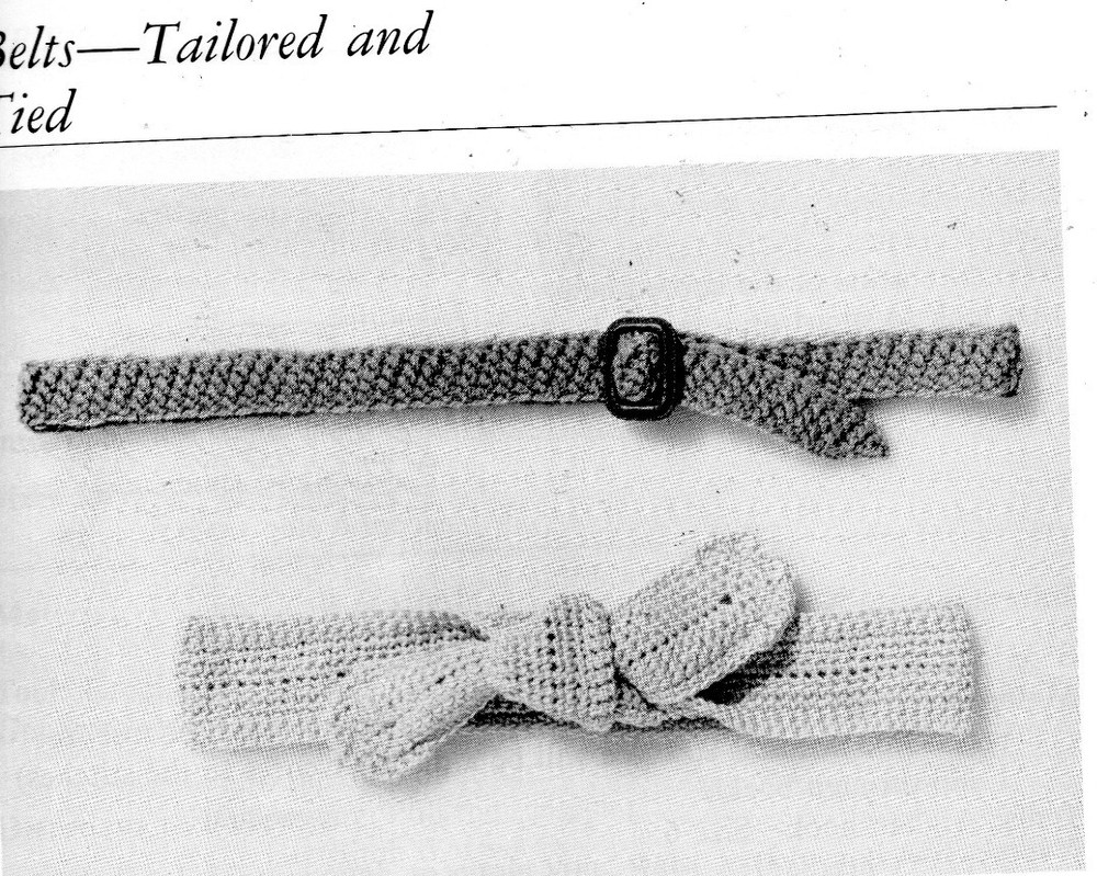 BELTS--TAILORED AND TIED CROCHET PATTERN