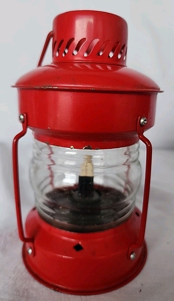 2 Vintage Red Railroad Look Lanterns