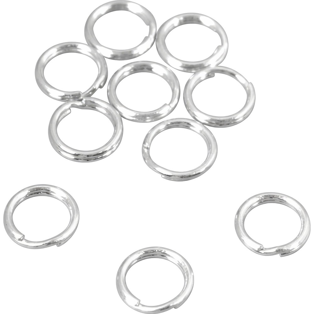 10 7mm Round Split Ring Sterling Silver Beading Parts