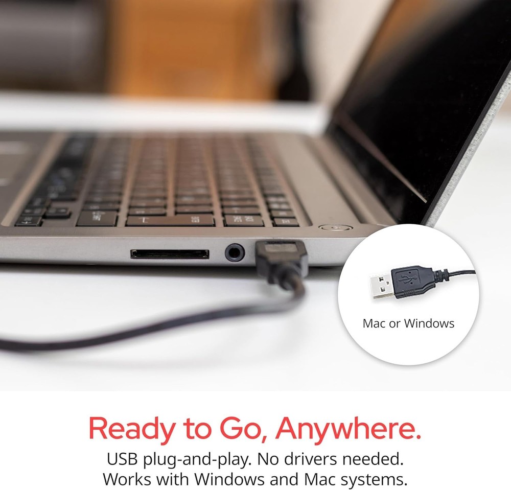 Comfortable Wired Keyboard with Adjustable Legs & Ambidextrous Mouse - Black