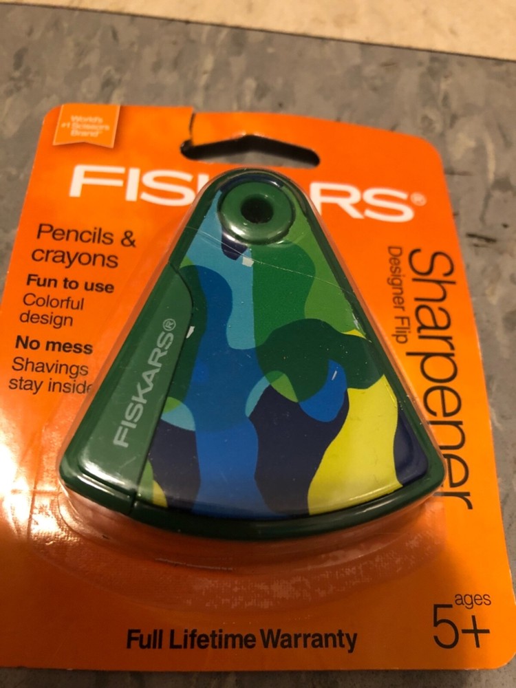 Fiskars Squeeze OR Designer Flip Wedge Sharpener - Pencils & Crayons
