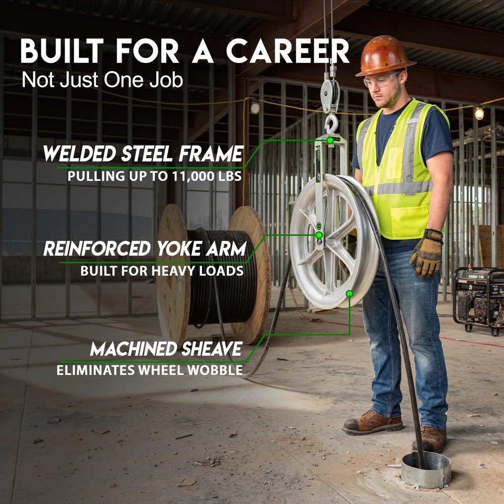 24" Hook Sheave 652 | 6500lb | Staten Tools | Rope | Greenlee / Current Pullers