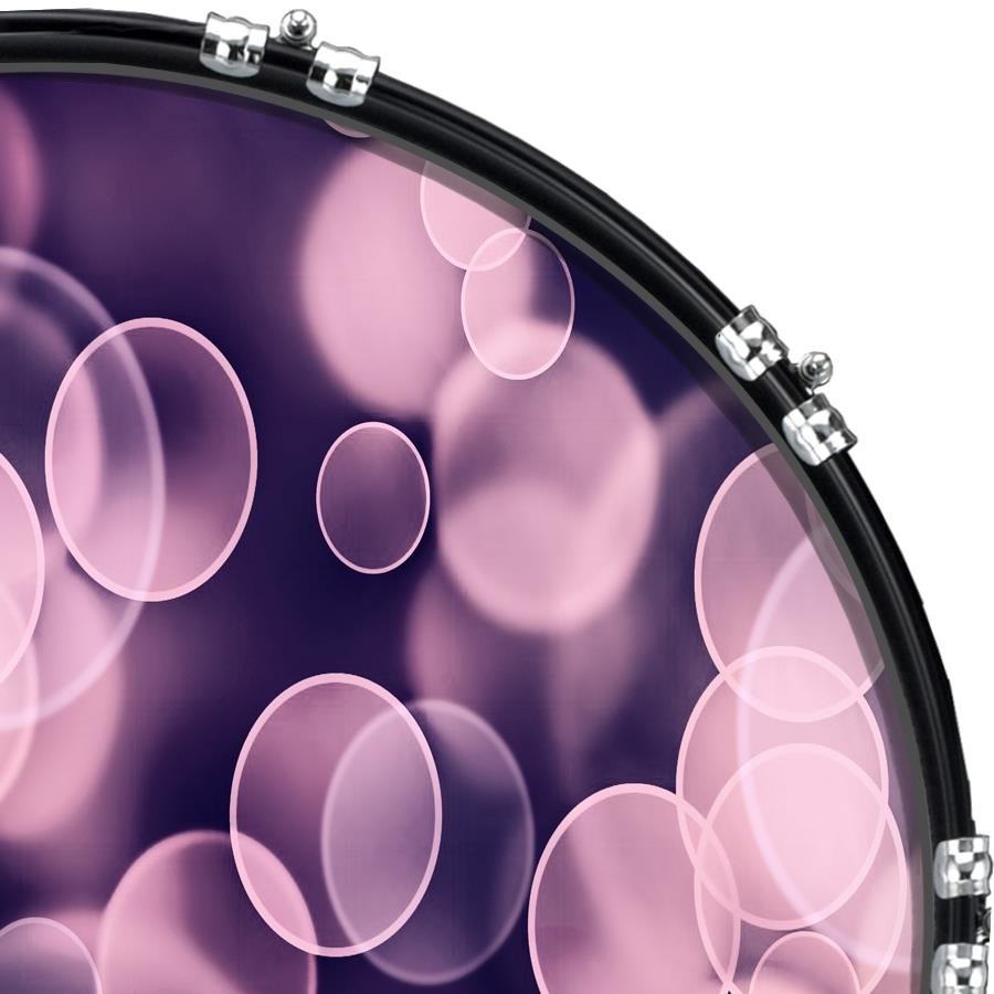 Custom 22" Kick Bass Drum Head Graphical Image Front Skin Bubbles 3