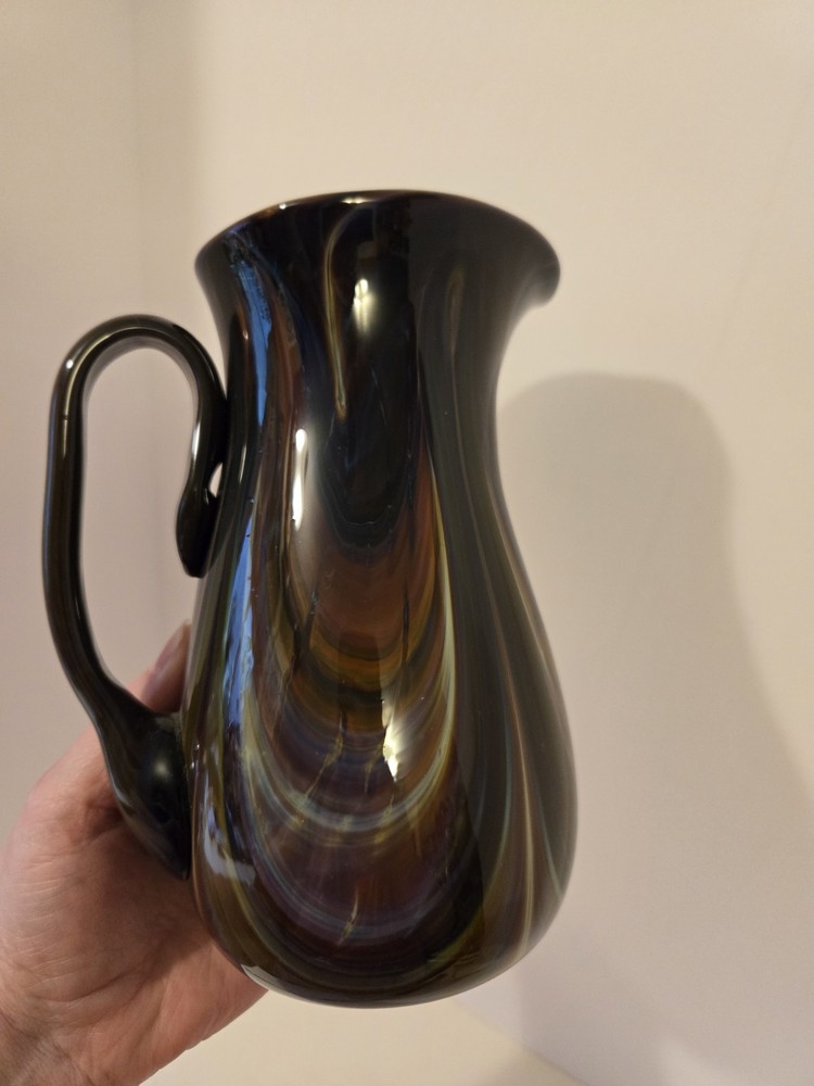 Hand Made Blown Art Glass Pitcher Signed