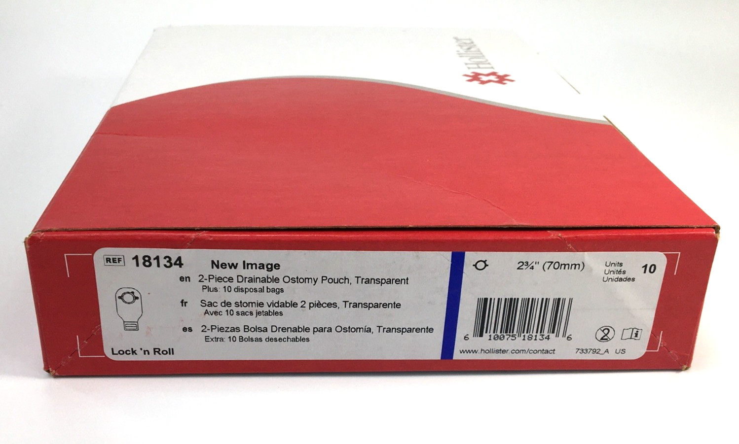 10 Hollister 18134 New Image 2-PC Pouches 2¾" Flange Expires 2030