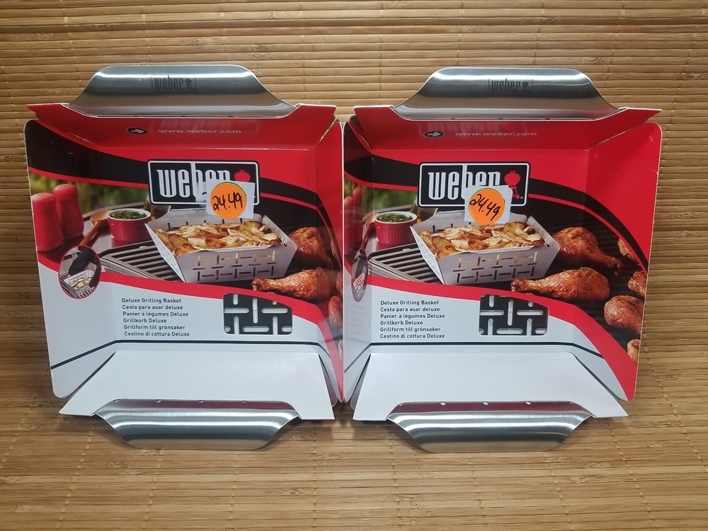 (2) WEBER Deluxe Grilling Baskets ~ Model 6481 ~ New Two Pack