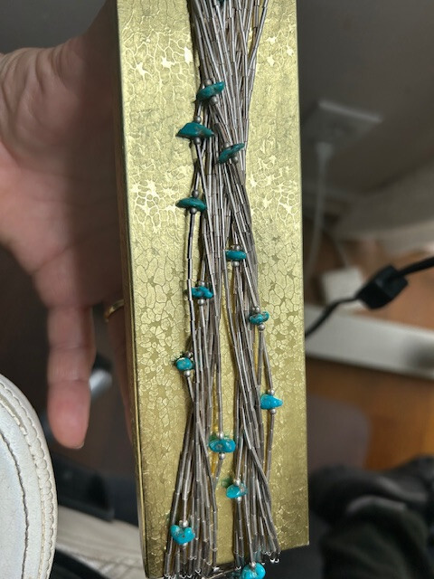 Stunning Silver & Turquoise Necklace (26")