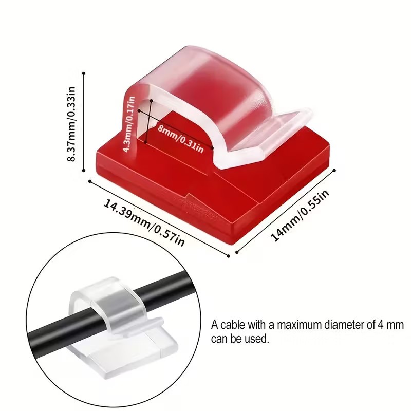 Cable Holder Self Adhesive 12 Pack Transparent Cable Clips Cable Clamps