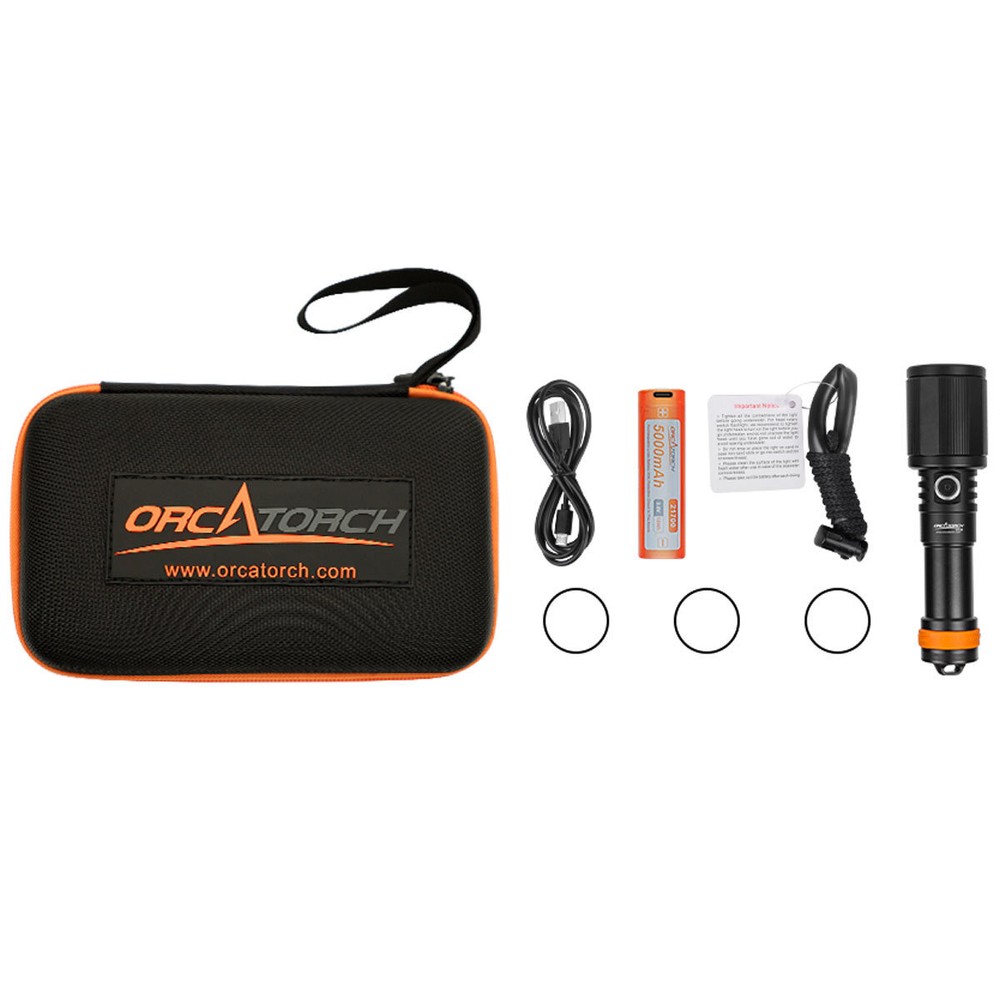OrcaTorch D720 Super Focus Beam Angle Dive Light