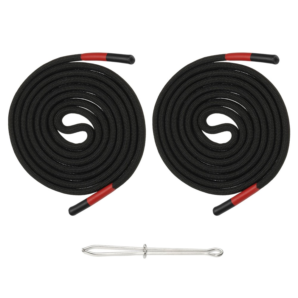 2pcs 53inch Drawstring Cords Hoodie String with Easy Threader Black-Red