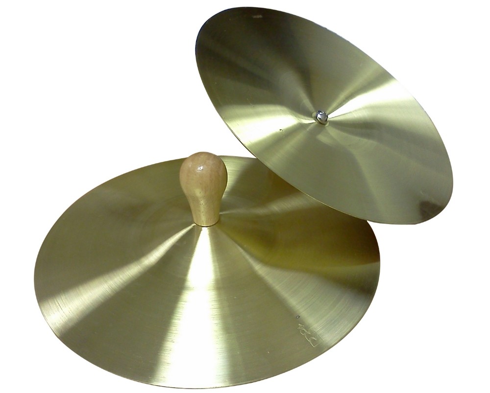 Rhythm Band Brass Cymbals with Knobs 7 in. Pair With Handles
