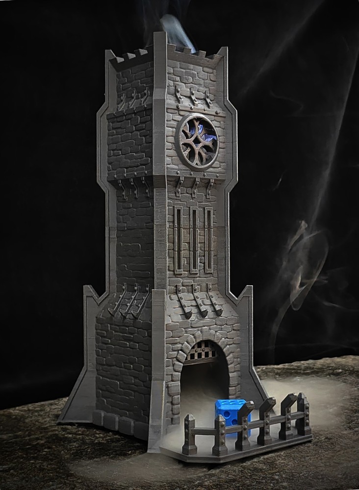Iron Dice Tower Gothic Dice Roller Dice Tray DnD RPG Terrain