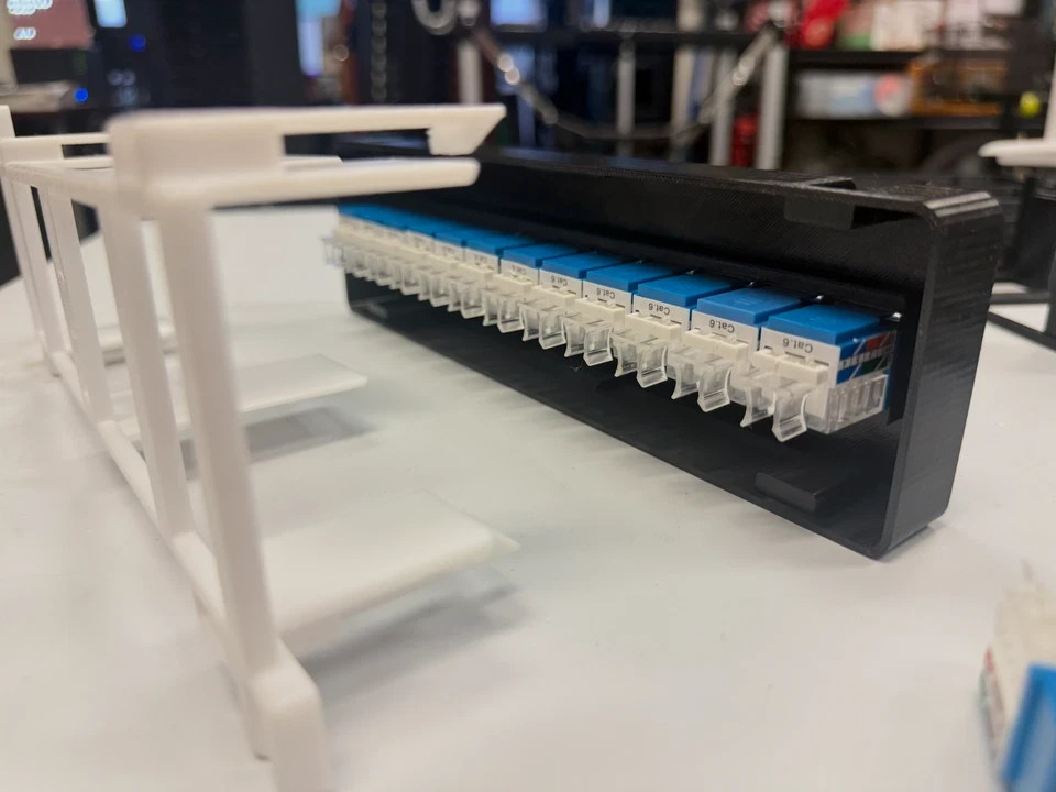 12 Port Patch Panel Wall Mount New Black And White