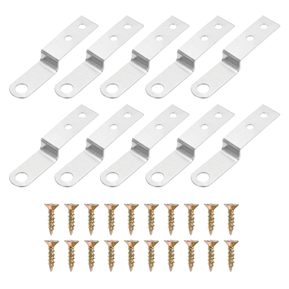 10pcs Z Shaped Angle Bracket, 0.4 Inch Silver Frame Bracket