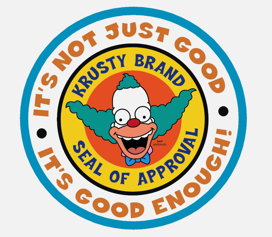Krusty Seal Approval Sticker Decal XV