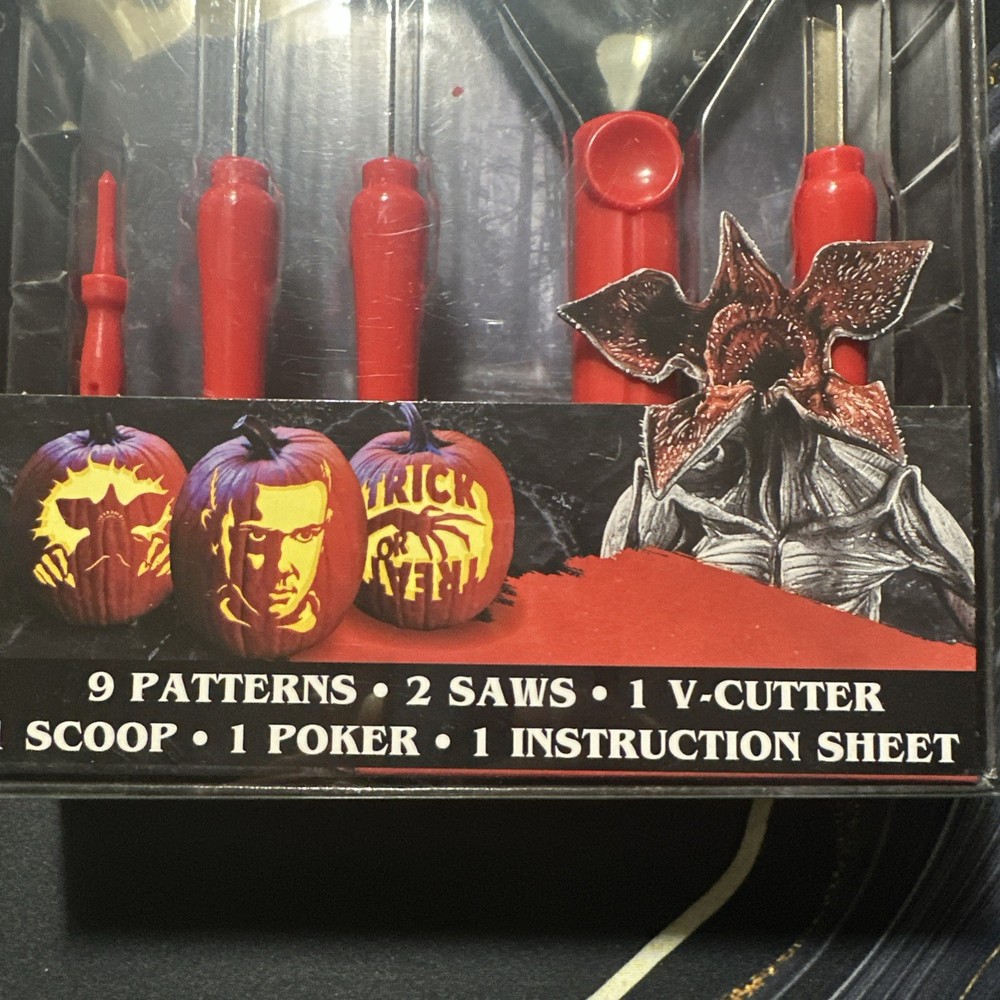 Stranger Things Pumpkin Carving Kit Halloween Netflix Patterns Tools